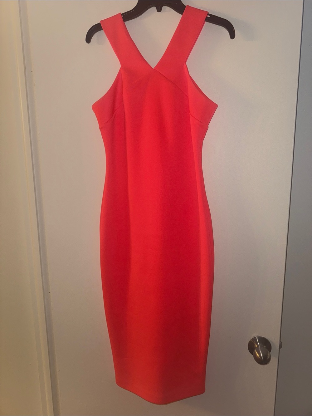 Ted Baker London Coral-Red Midi Sheath Dress